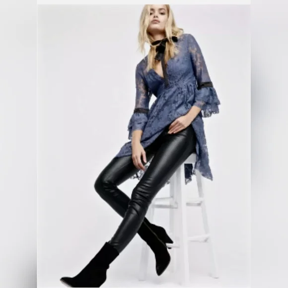 Free People | Dresses | Nwot Free People Blue Gilded Lace Victorian Mini  Dress Sz M | Poshmark